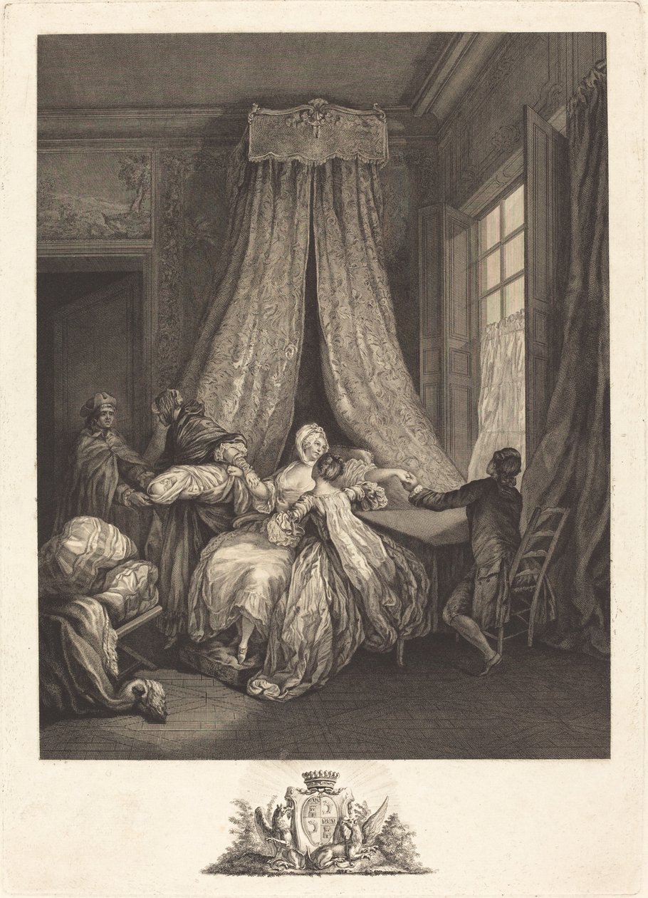 Frukten av hemmelig kjærlighet av François Voyez after Pierre Antoine Baudouin