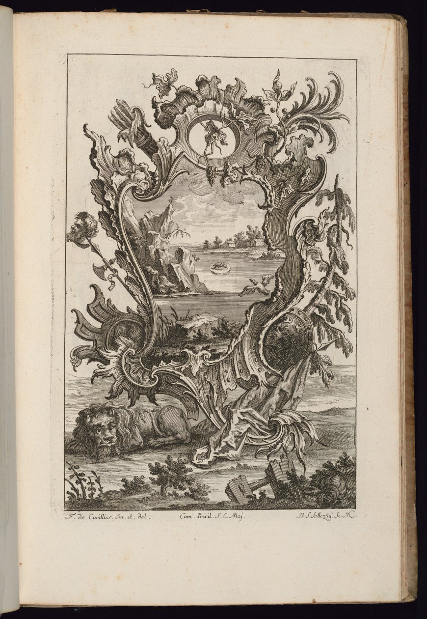 Kassett med kogger og løve, Book of irregular Cartridges av François de Cuvilliés the Elder