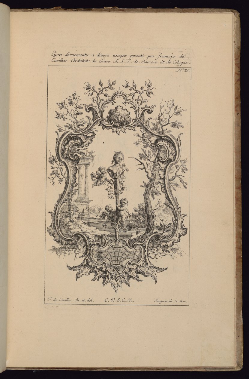 Kartusj med kvinnebyste, Livre d