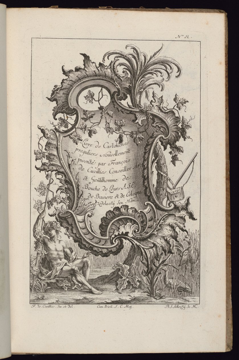Patron med palmetre, Book of irregular Cartridges av François de Cuvilliés the Elder