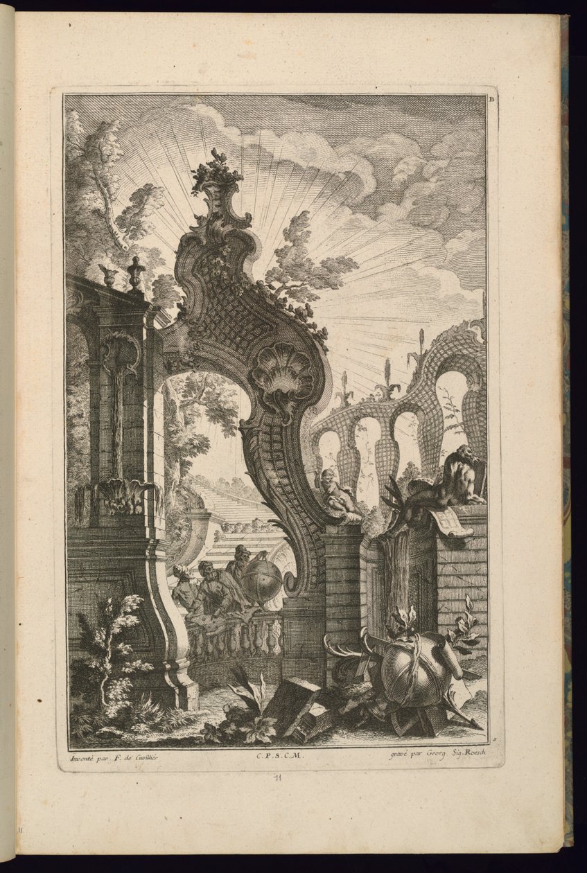 Design for Fountain with Trelliswork Arches av François de Cuvilliés the Elder