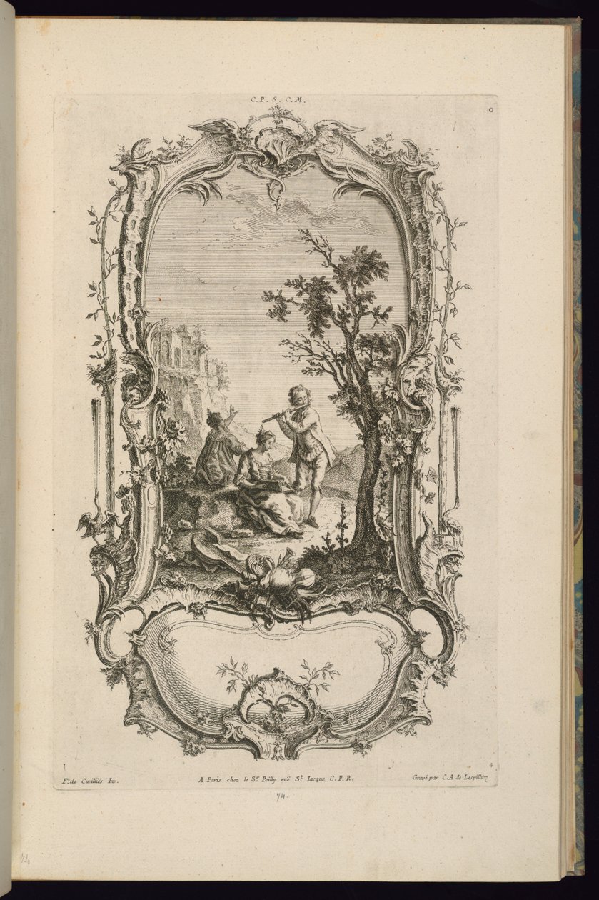 Design for en kartusj med store og små rom av François de Cuvilliés the Elder