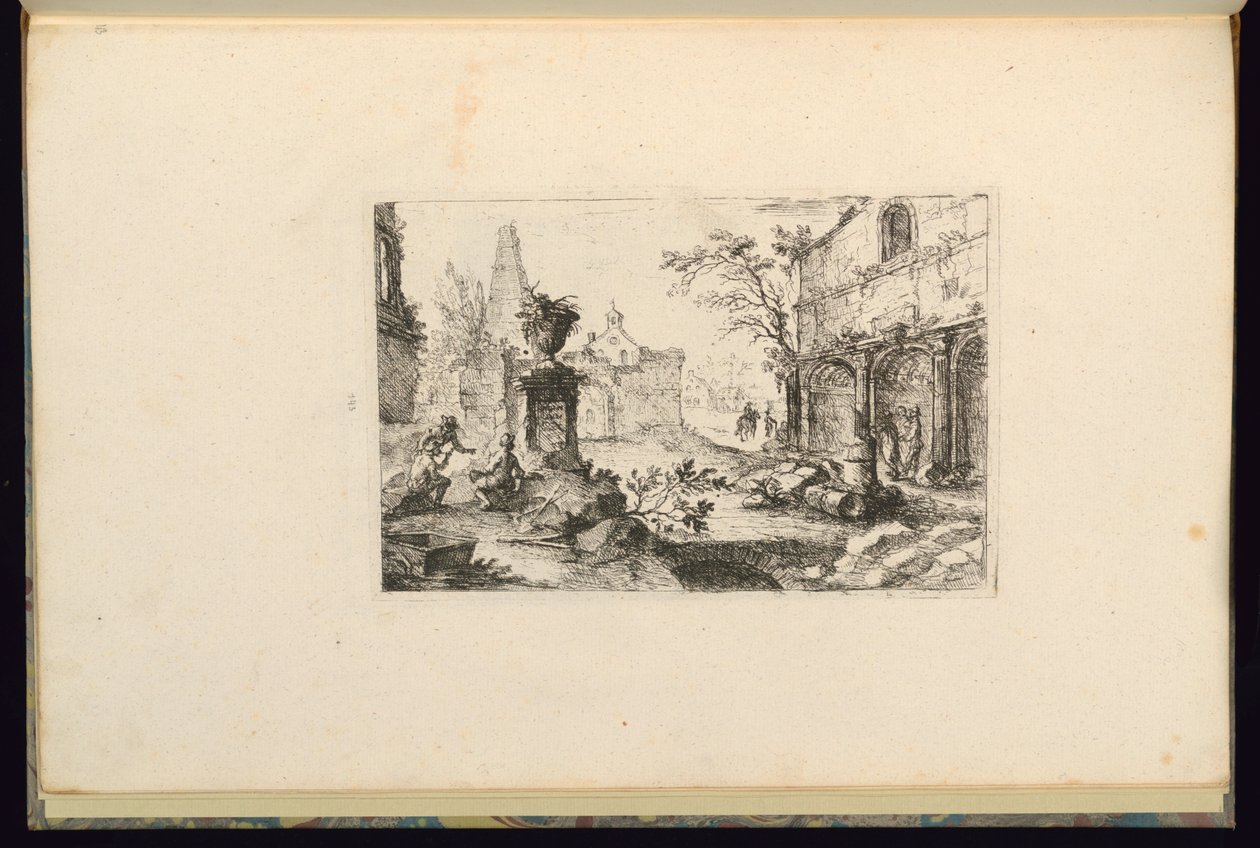 Design av et landskap med ruiner av François de Cuvilliés the younger