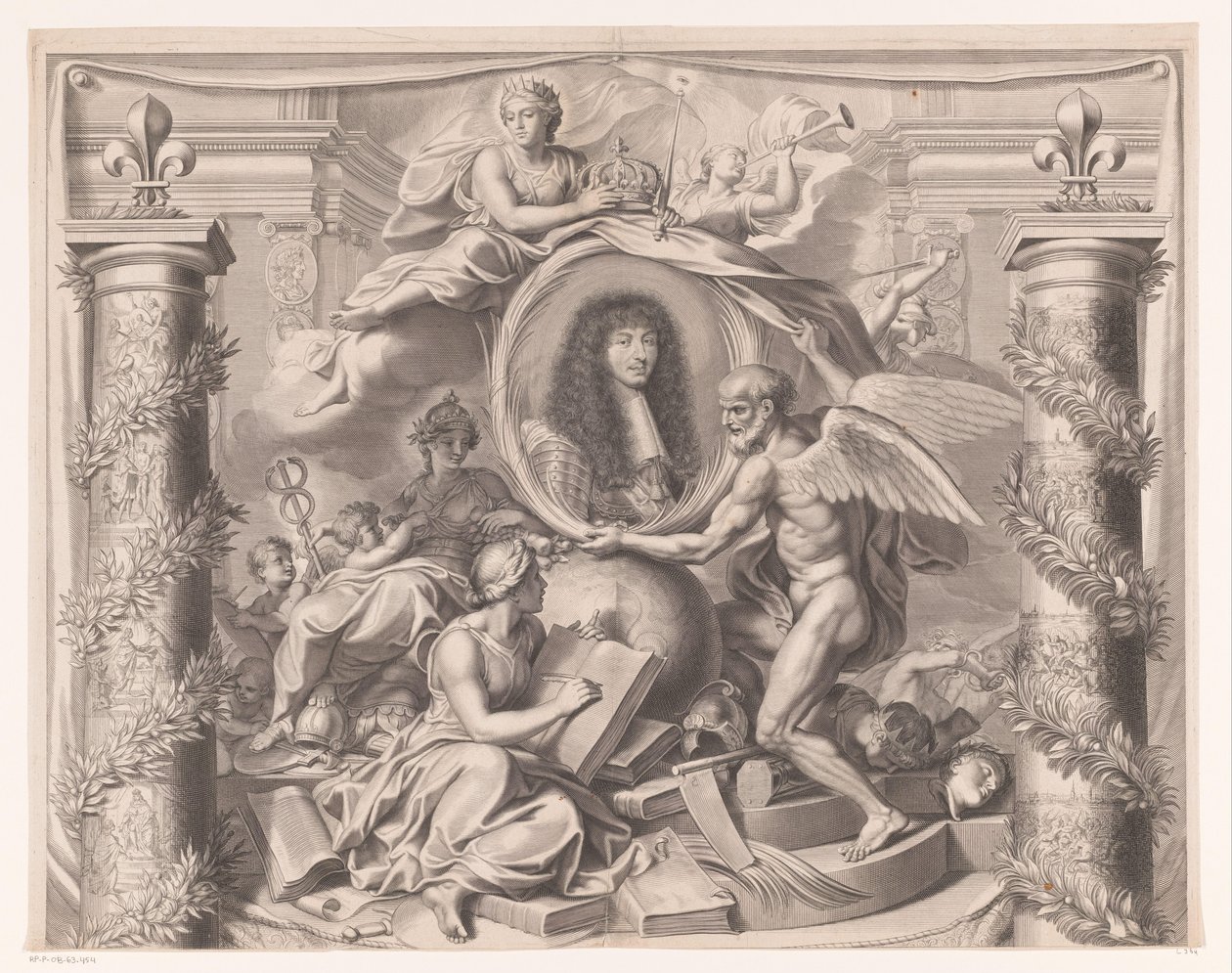 Allegorisk portrett av Louis XIV (øvre del) av François de Poilly (I)