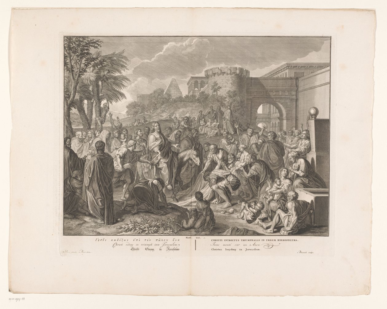 Kristi inntog i Jerusalem Kristi inntog i Jerusalem (tittel på objekt) av François van Bleyswijck