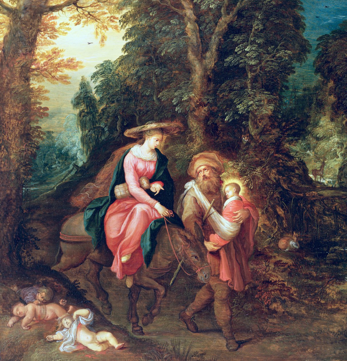 The Flight into Egypt (panel) (detalj av 77031) av Abraham Govaerts