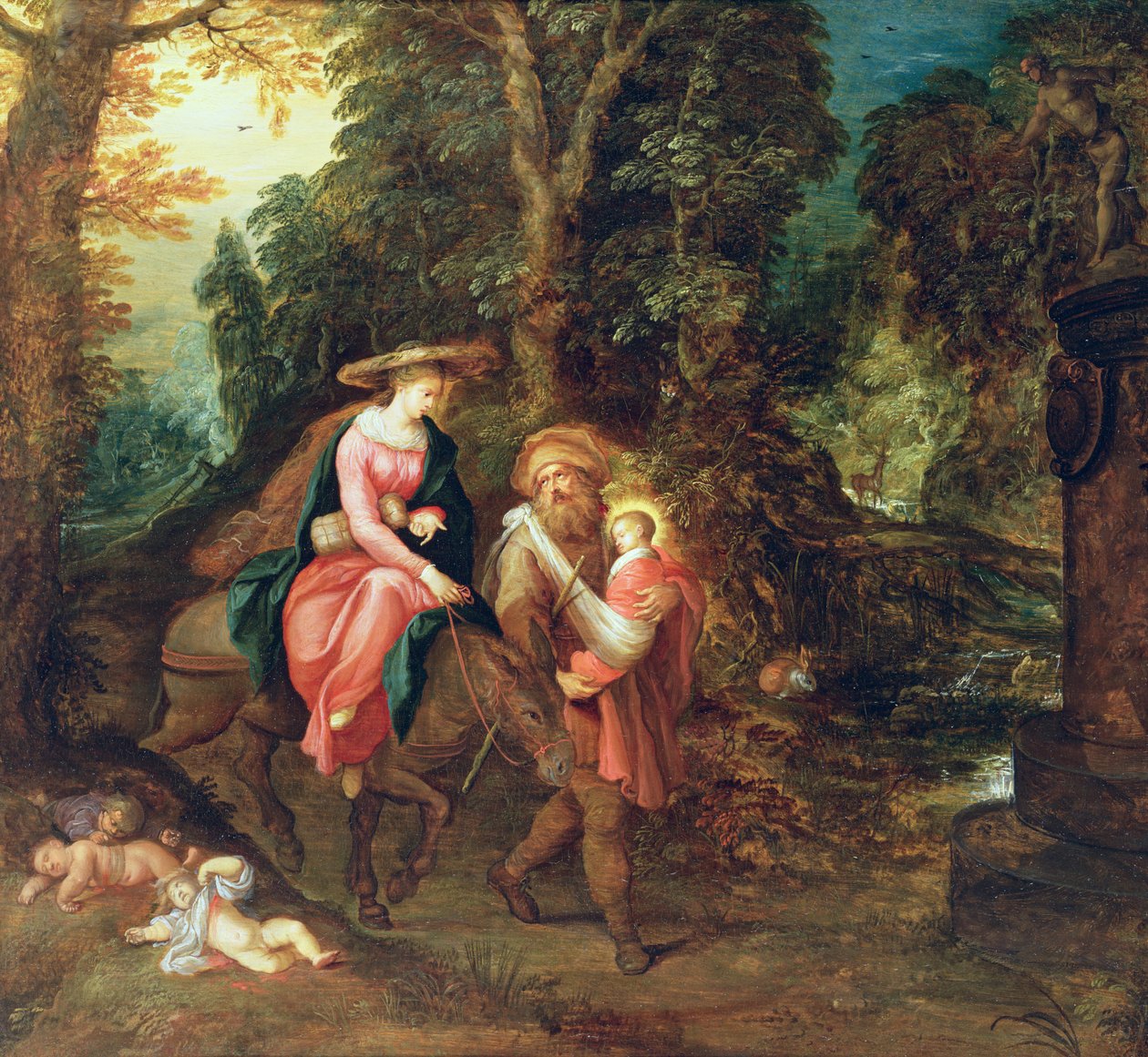 The Flight into Egypt (panel) av Abraham Govaerts