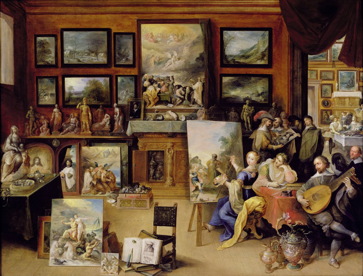 Maleri, poesi og musikk av Pronkamer av Frans II Francken the Younger
