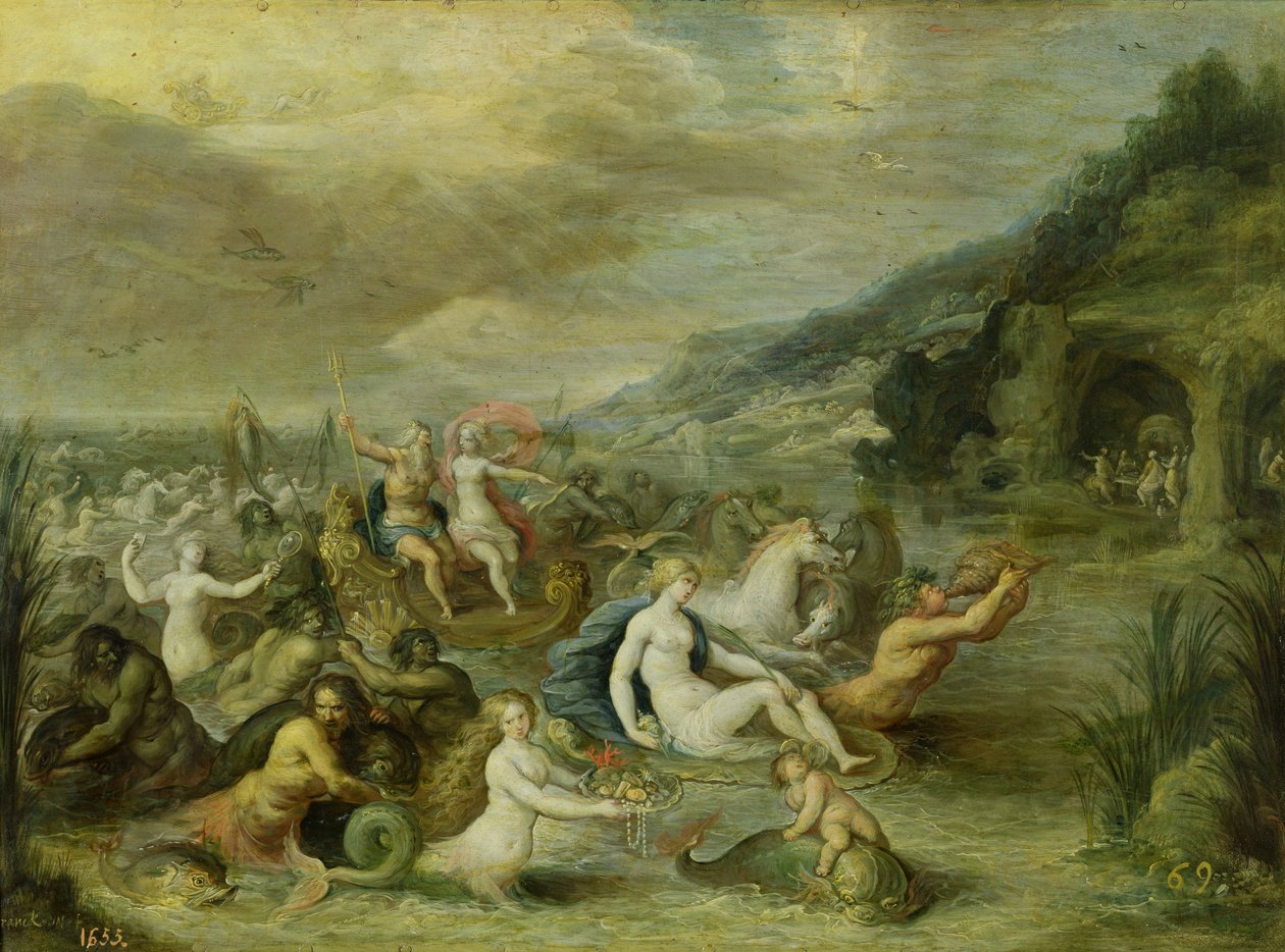 The Triumph of Amphitrite (olje på kobber) av Frans II Francken the Younger