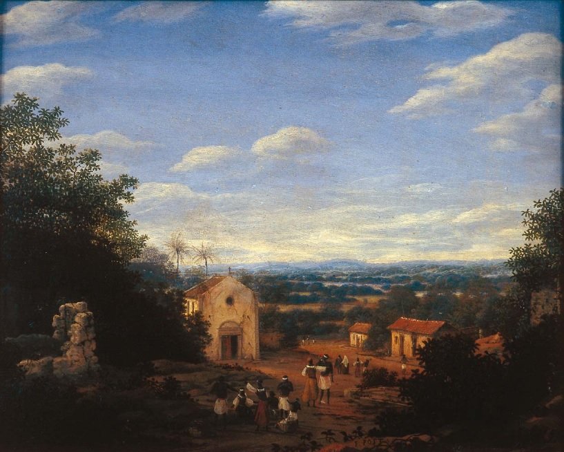 Church of Saints Cosmas og Damian i den brasilianske byen Igarassu. av Frans Post