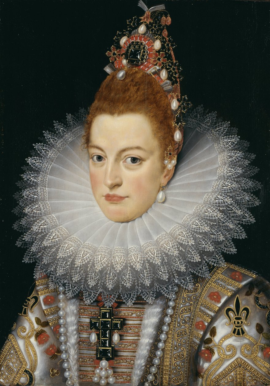 Portrett av Isabella Clara Eugenia fra Spania, erkehertuginne av Østerrike av Frans Pourbus the Younger
