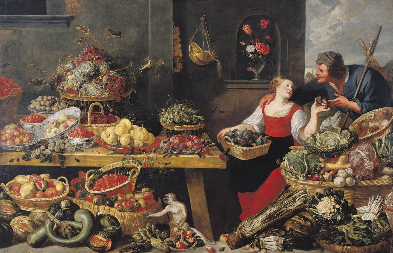Frukt- og grønnsaksmarked av Frans Snyders or Snijders
