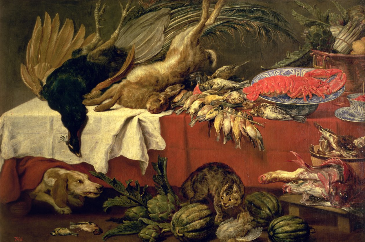 Stilleben med vilt og hummer, ca. 1610 av Frans Snyders or Snijders