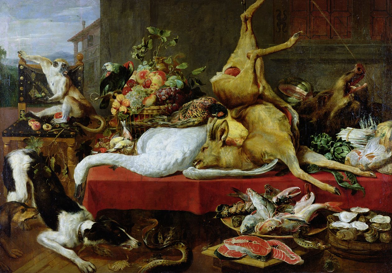 Stilleben med en kronhjort av Frans Snyders or Snijders