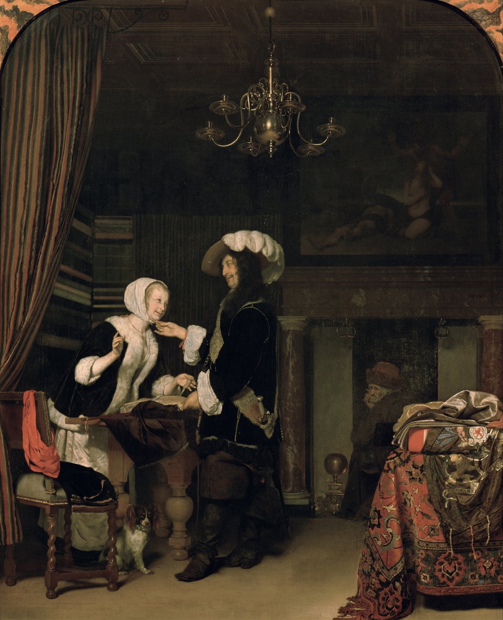 Cavalier i butikken av Frans van Mieris