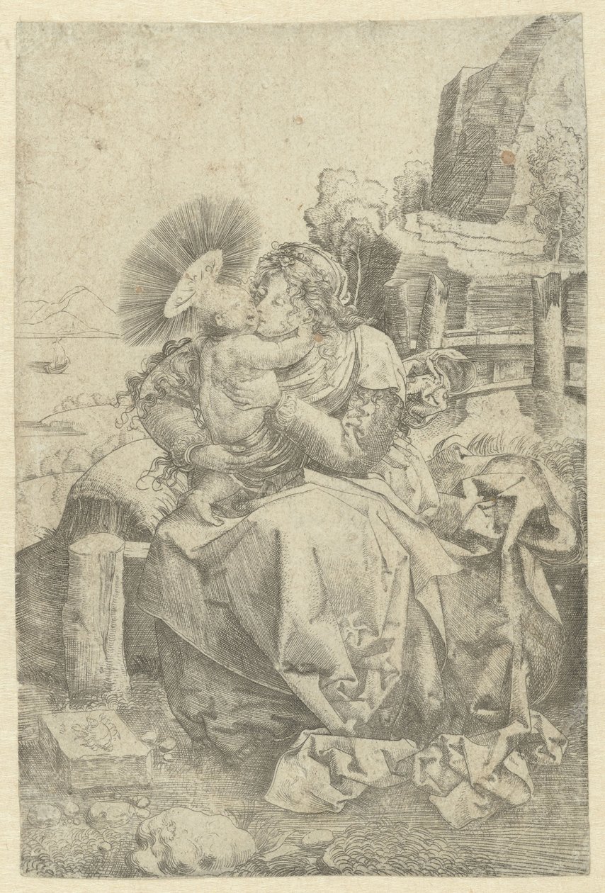 Madonna og barn i et landskap av Frans Crabbe van Espleghem
