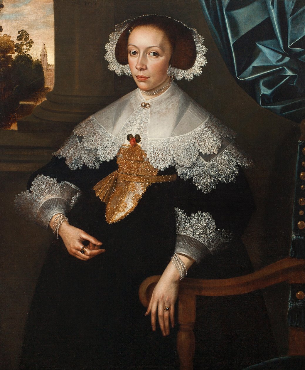Portrett av Florence-Marguerite de Renesse-Warfusée, grevinne av Grimbergen, 1641 (par 3114329) av Frans Denys