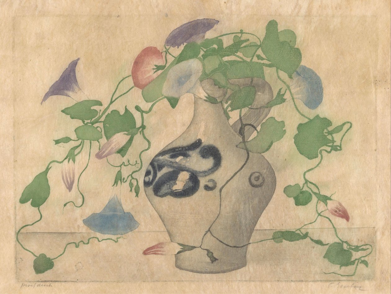Bindere i en lertøymugge av Frans Everbag (signed by artist)