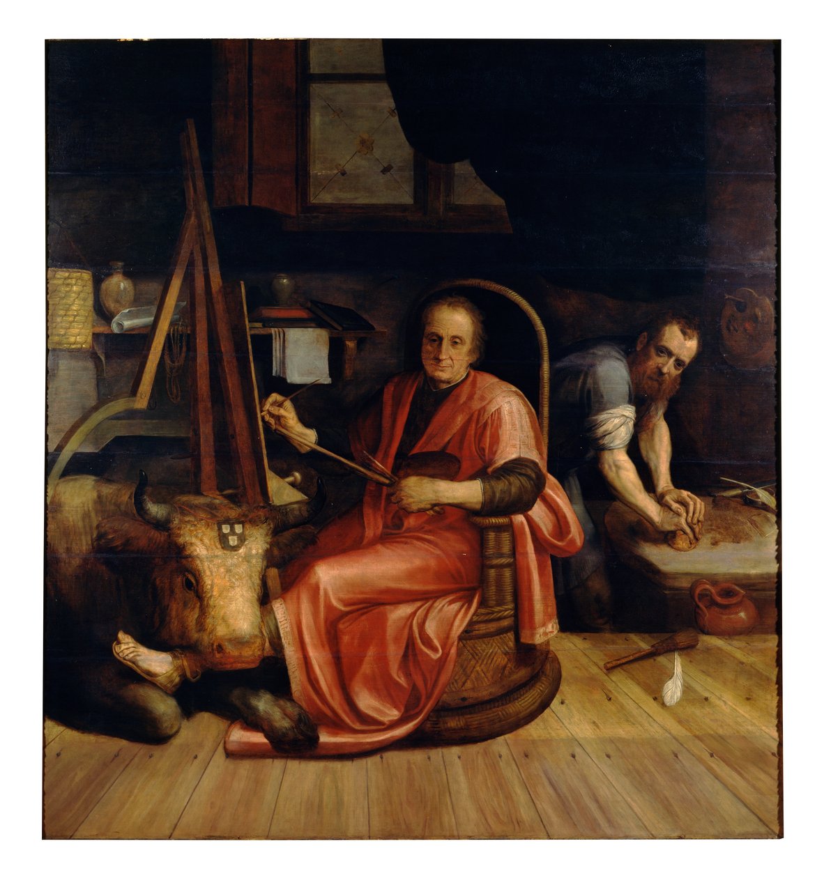 Saint Luke maler Madonnaen (olje på lerret) av Frans Floris
