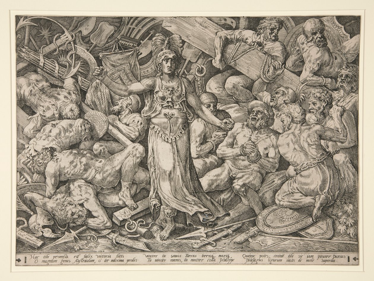 Victoria omgitt av fanger og trofeer av Frans Floris the Elder