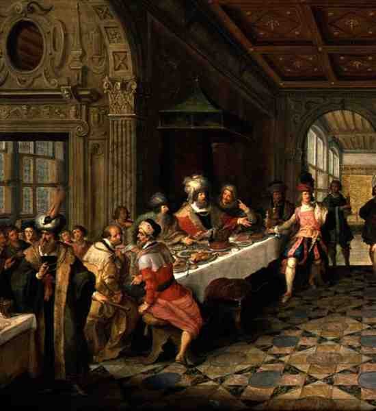 Detalj av festen fra Salome som presenterer hodet til døperen Johannes for kong Herodes av Frans Francken