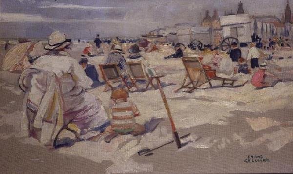 A Day by the Sea (olje på lerret) av Frans Gaillard