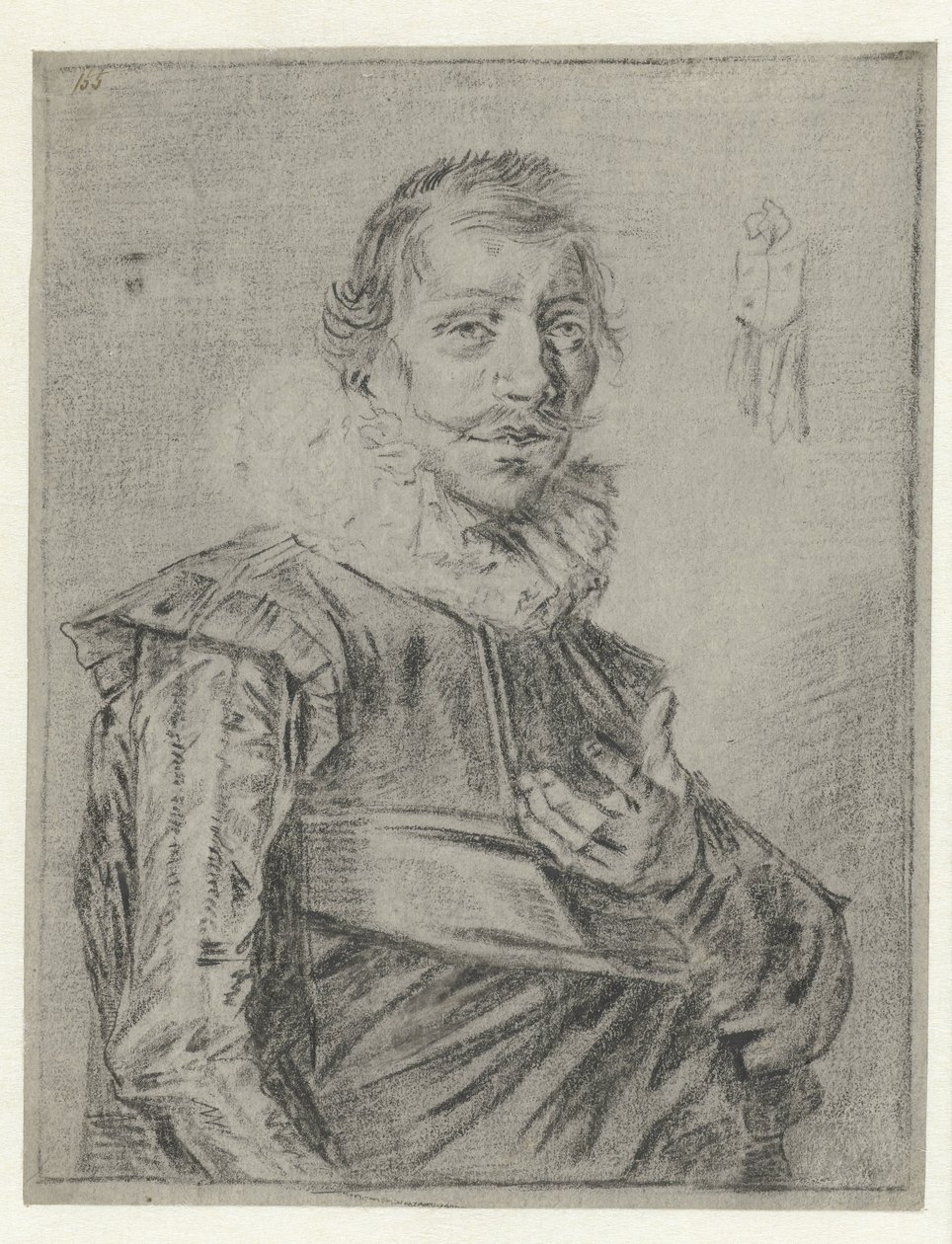 Portrett av en ung mann med hånden utstrakt av Frans Hals (manner of)