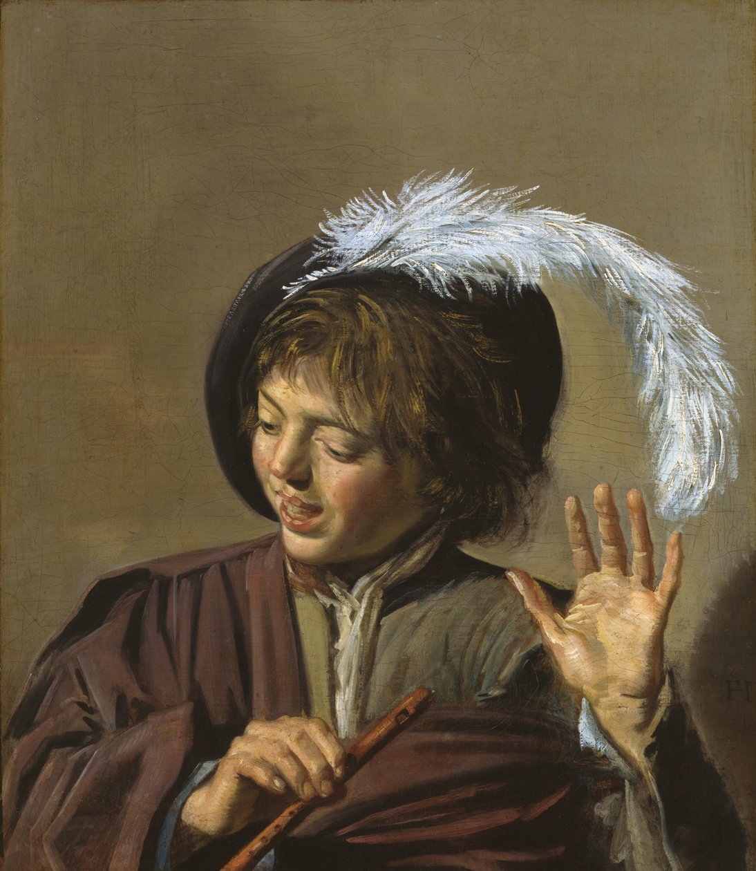 Gutt med fløyte av Frans Hals