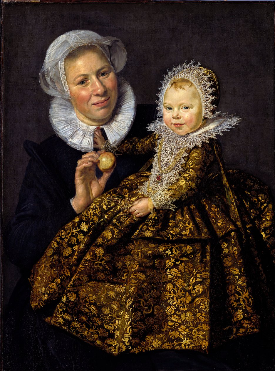 ""Portrett av Catharina Hooft (1618-1681) barn og hennes sykepleier"" (Catharina Hooft med hennes sykepleier) Barn av adelen av den nederlandske gullalderen Maleri av Frans Hals I (1581-1666) ca. 1620 - Olje på lerret - 86x65 - Staatliche Museen, Berlin av Frans Hals