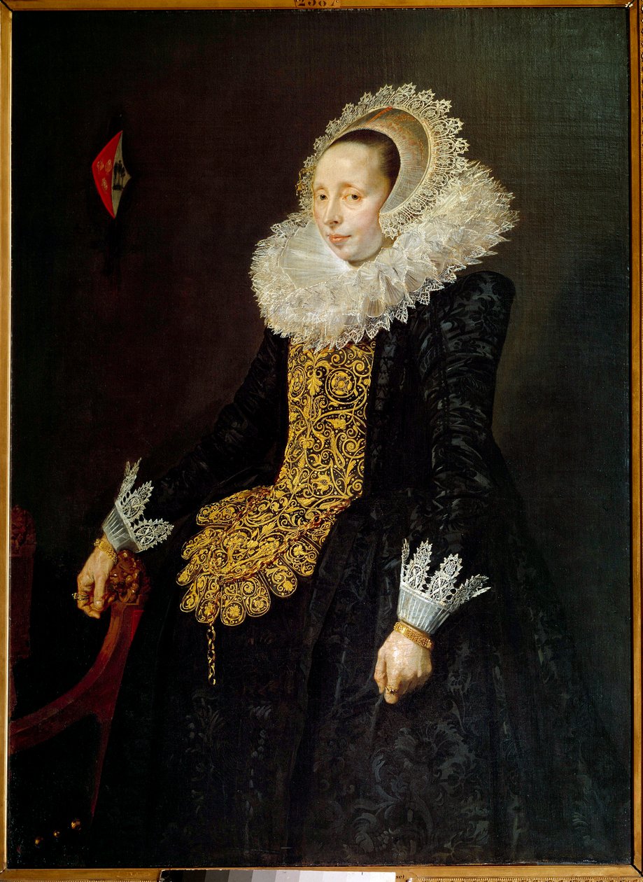Portrett av Catherine Both van der Een, tredje kone av Paulus van Beresteyn Maleri av Frans Hals l