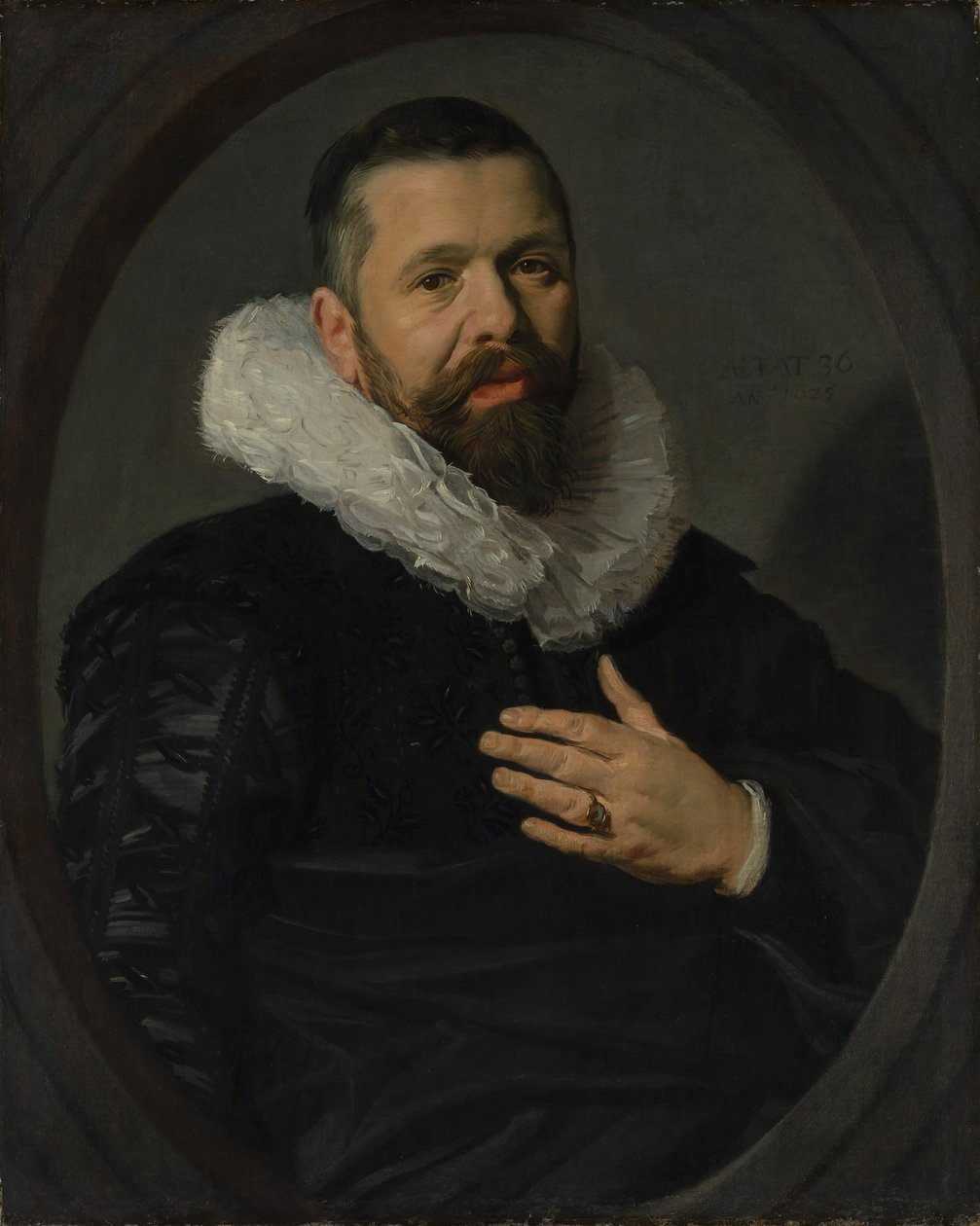 Portrett av en skjeggete mann med en røff, 1625. av Frans Hals