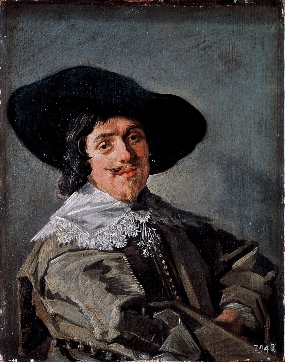 Portrett av en mann i et gul-grå fokk-maleri av Frans Hals (1581/85-1666) rundt 1633 Dresden, Gemaldegalerie Tyskland av Frans Hals