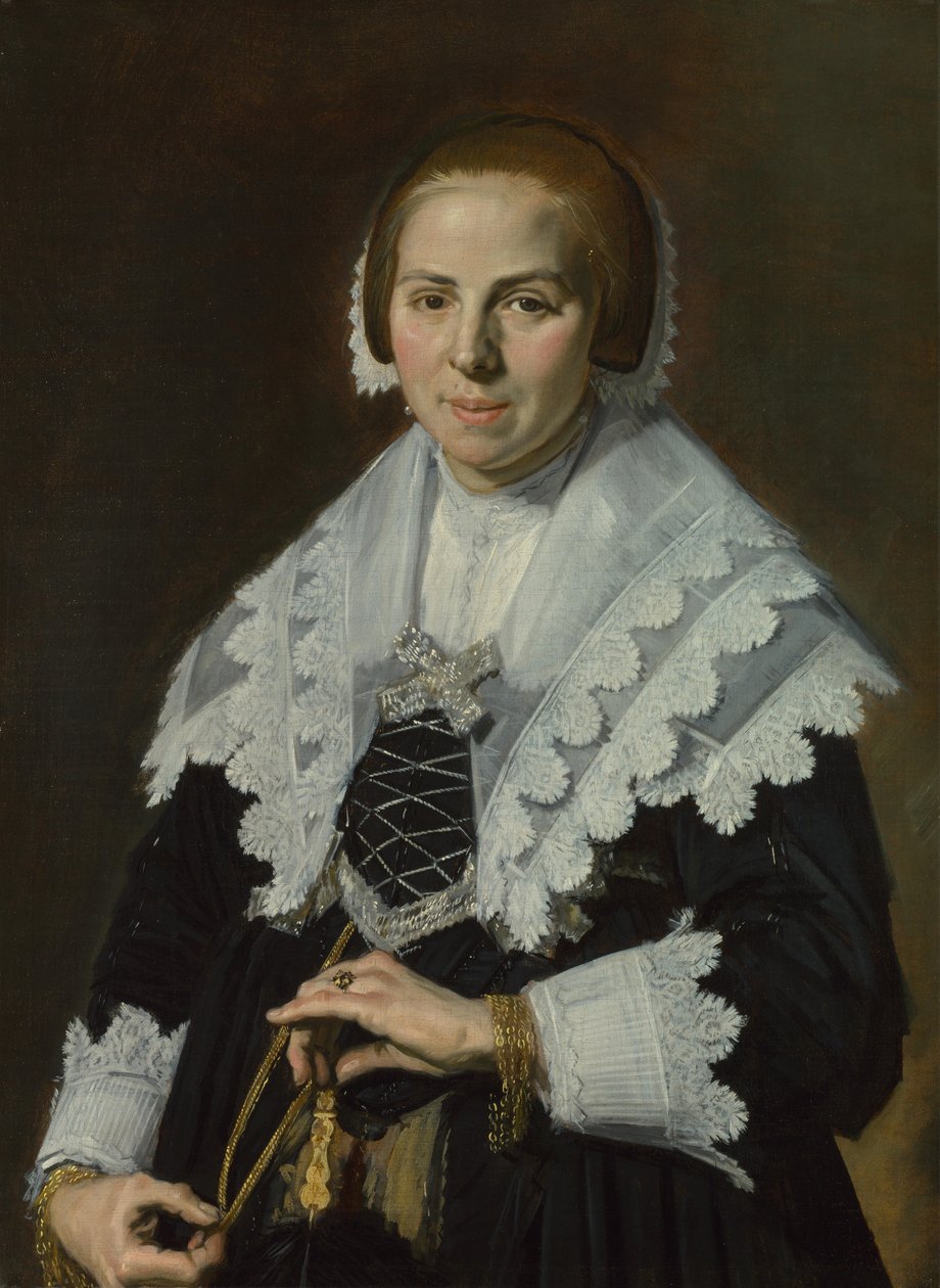 Portrett av en kvinne med en vifte, ca. 1640 av Frans Hals