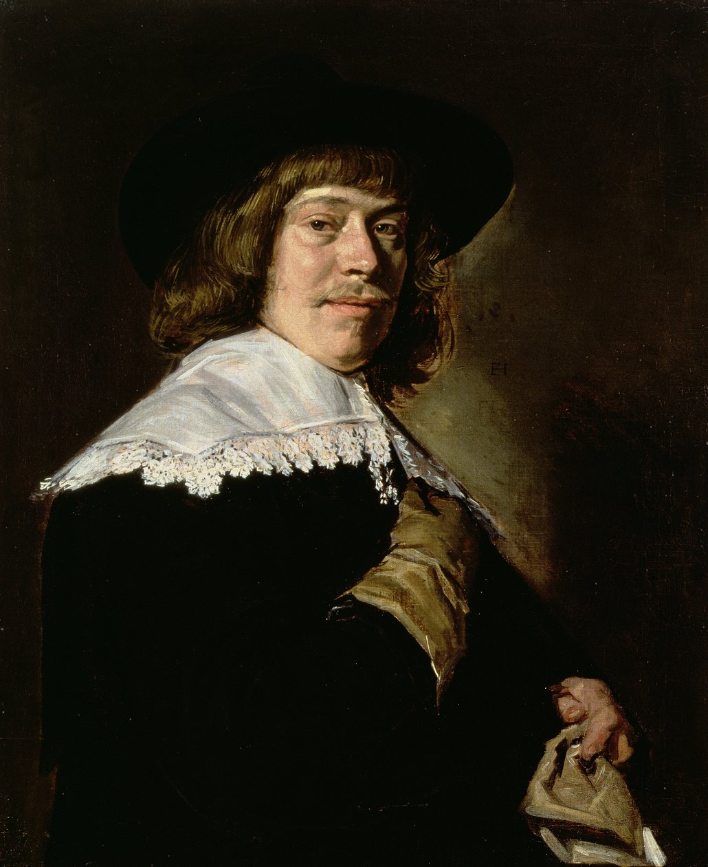 Portrett av en ung mann med en hanske, ca. 1640 (olje på lerret) av Frans Hals