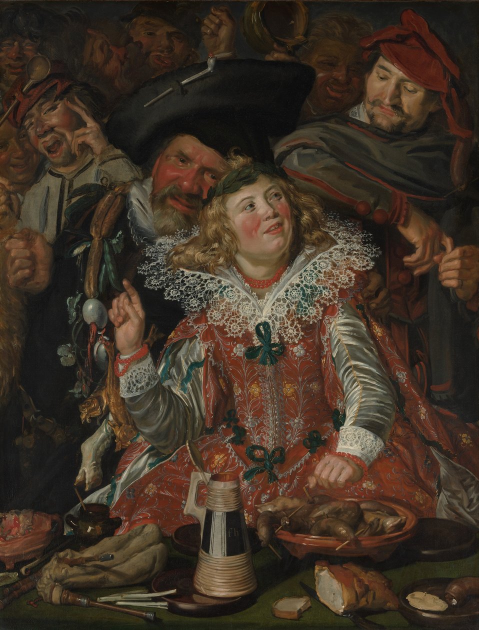 Shrovetide Revelers (The Merry Company) ca. 1615 (olje på lerret) av Frans Hals