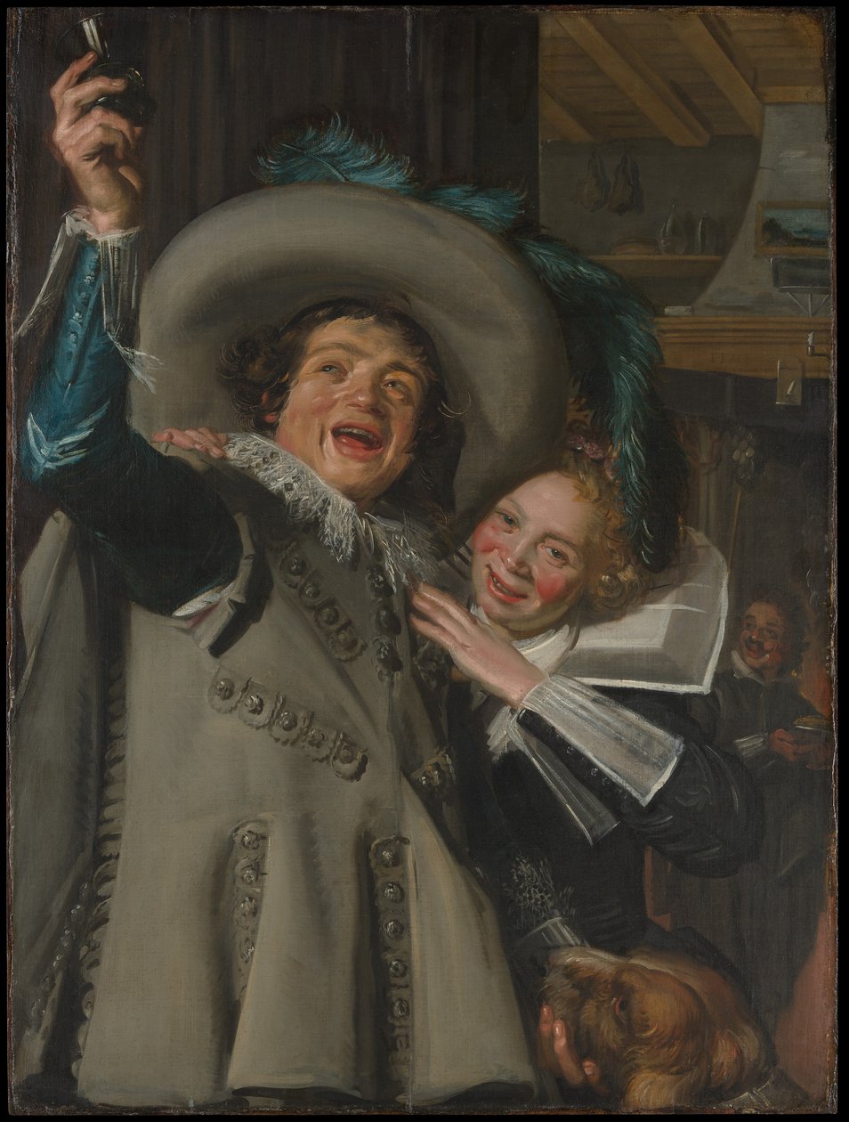 Ung mann og kvinne på et vertshus av Frans Hals