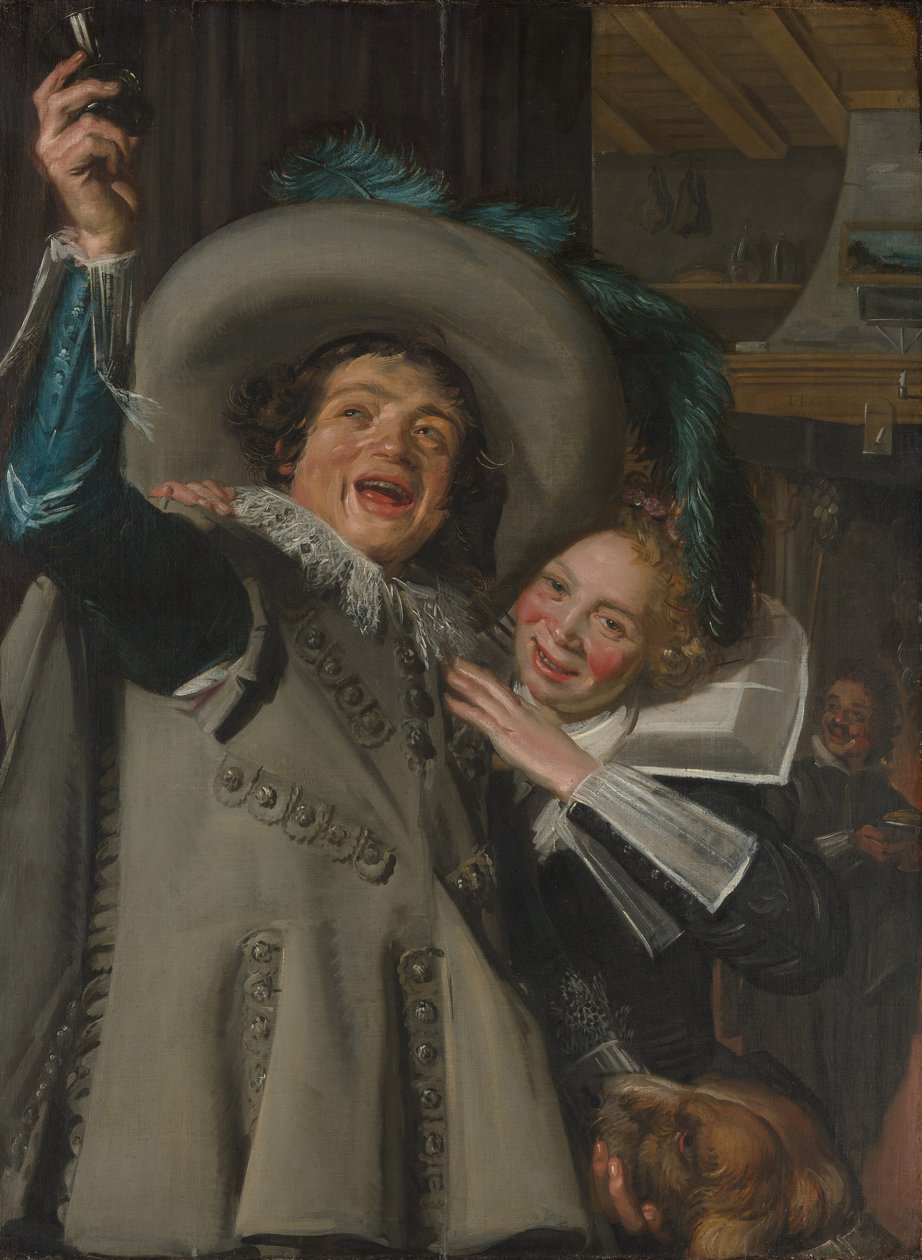 Ung mann og kvinne på et vertshus av Frans Hals