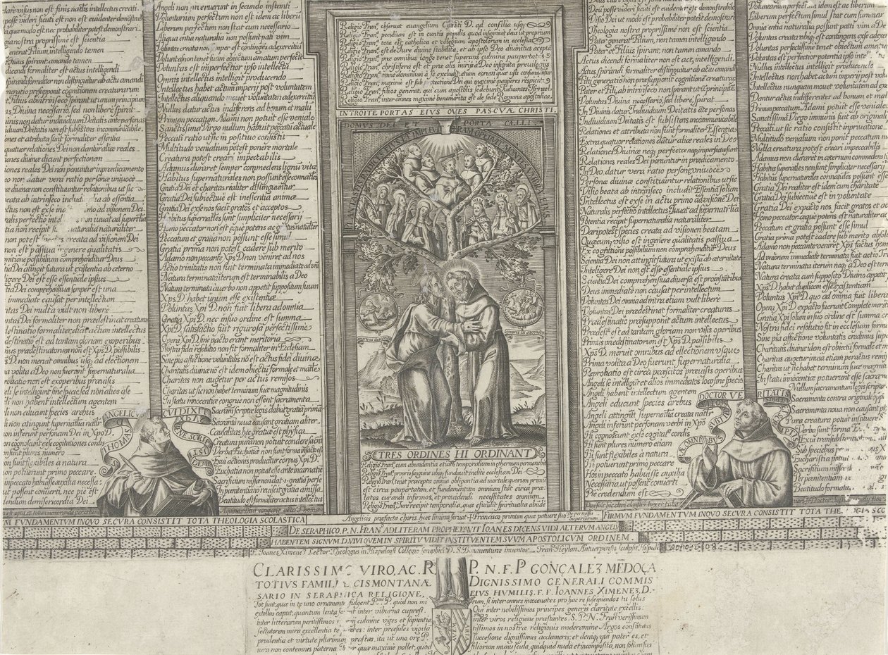 Kristus og Saint Francis ved et tre av hellige av Frans Heylan