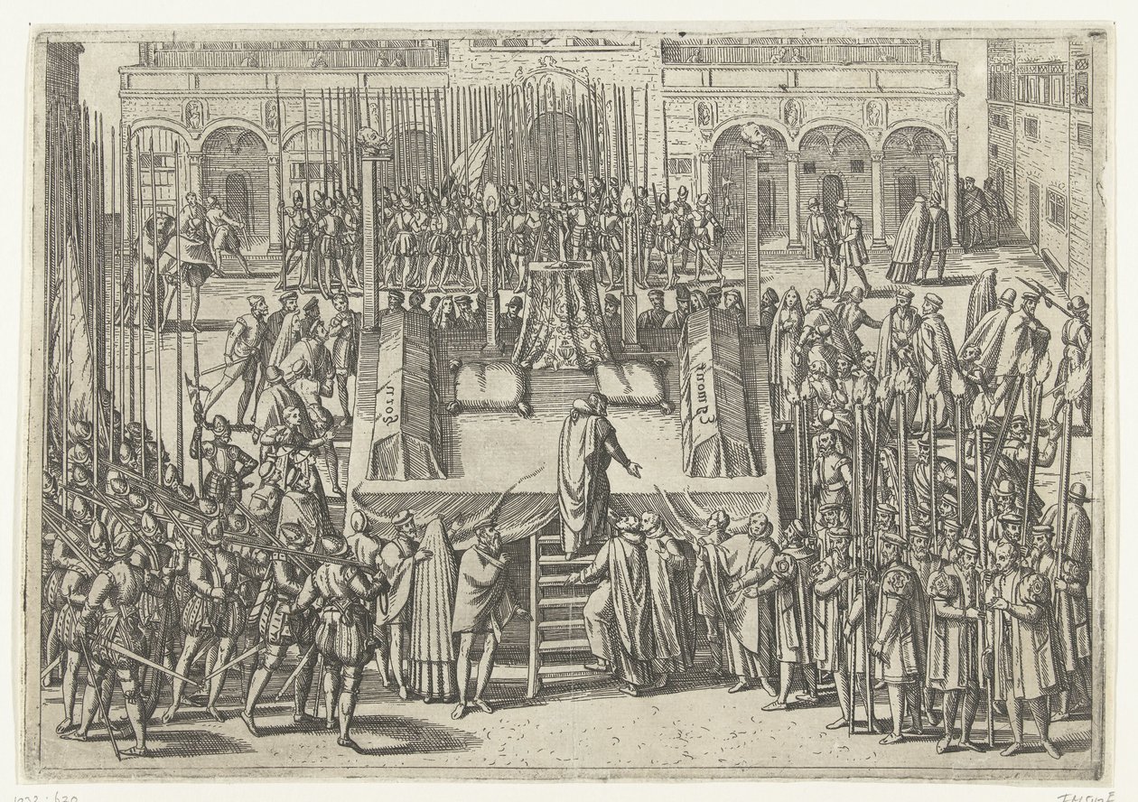 Stillaset etter halshuggingen av Egmond og Horne, 1568 av Frans Hogenberg (attributed to)