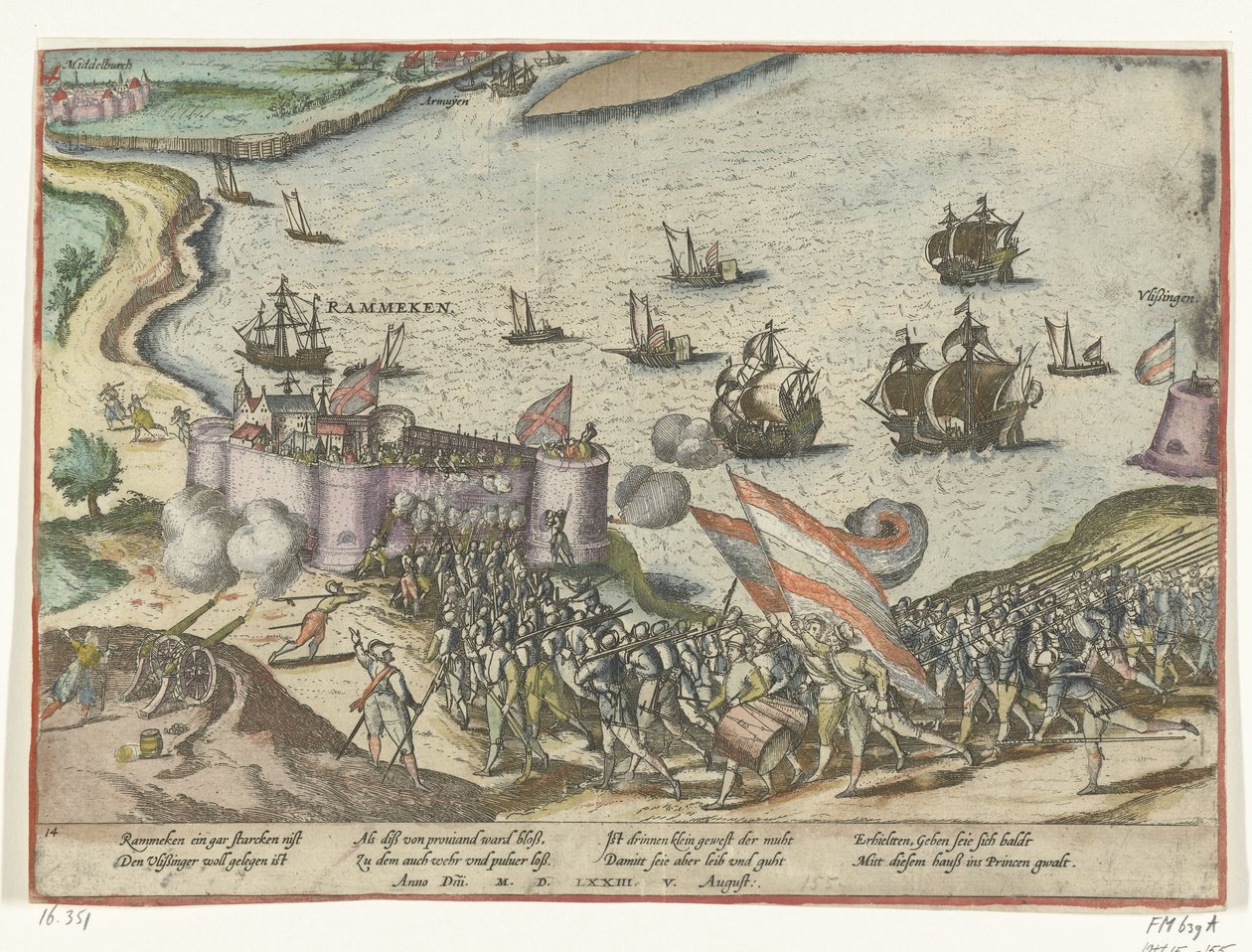 Fort Rammekens fanget, 1573 av Frans Hogenberg
