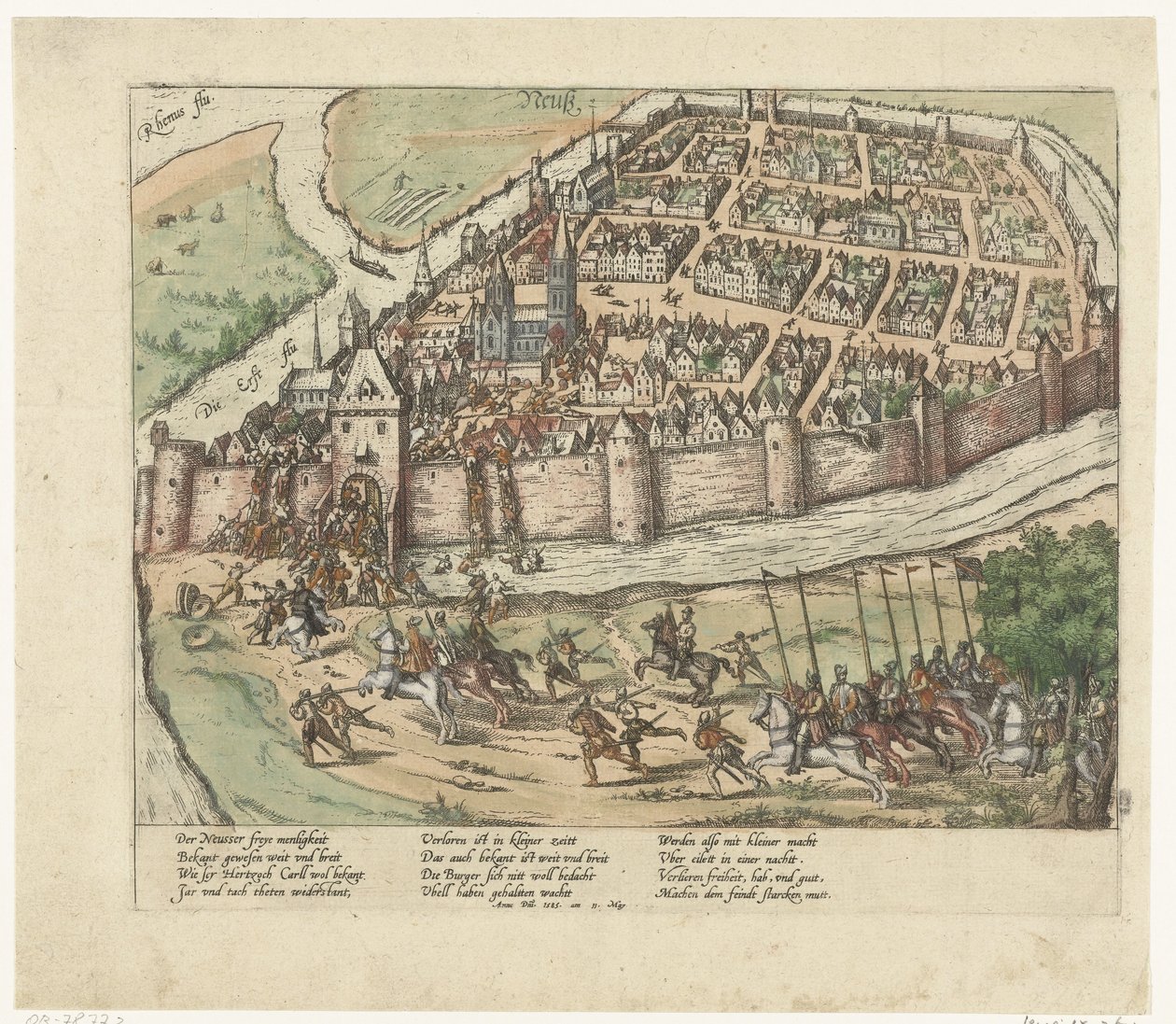 Tar Neuss, 1585 Serie 9: nederlandske og tyske begivenheter, 1583-1587 (serietittel) av Frans Hogenberg