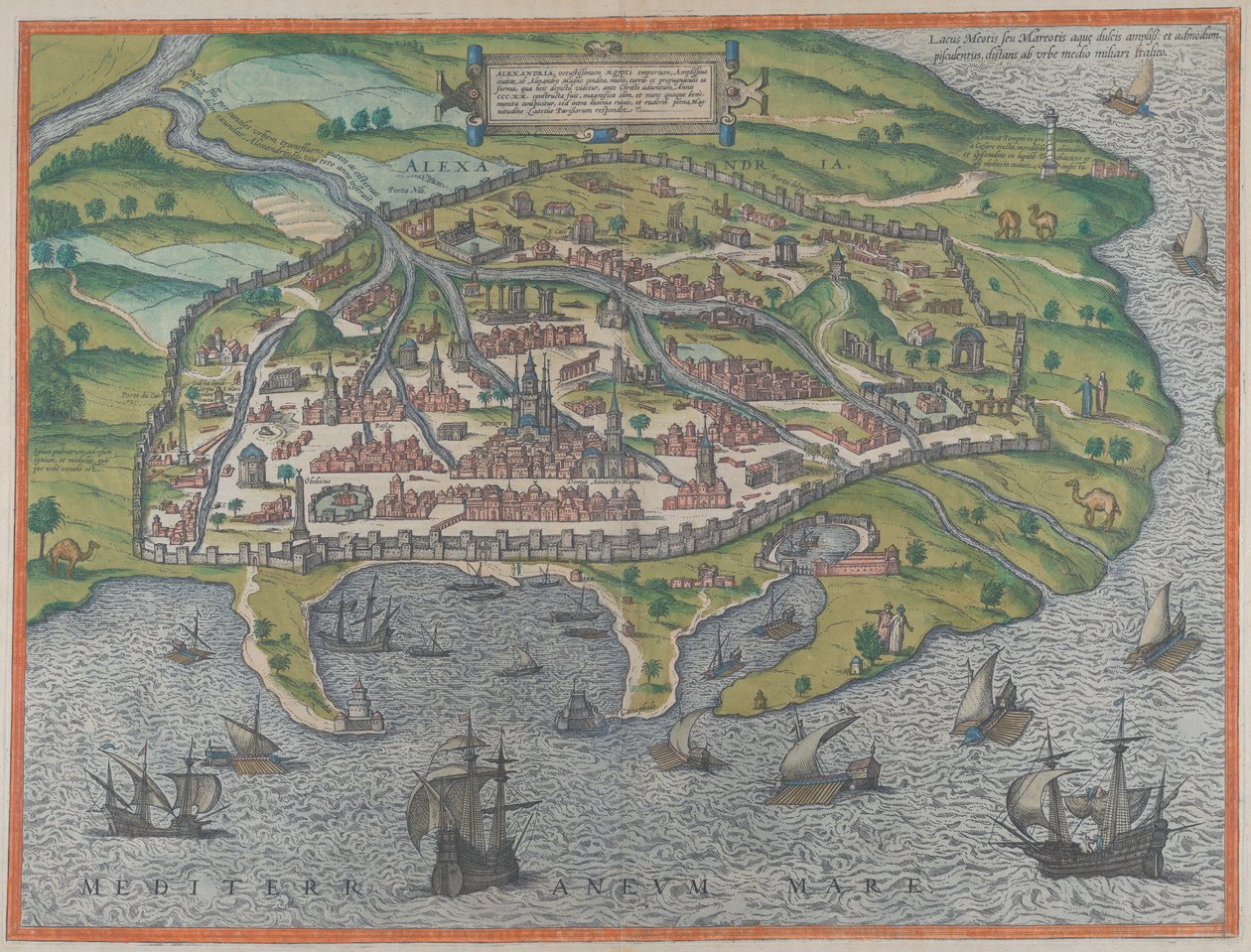 Kart over Alexandria, 1575 av Frans Hogenberg