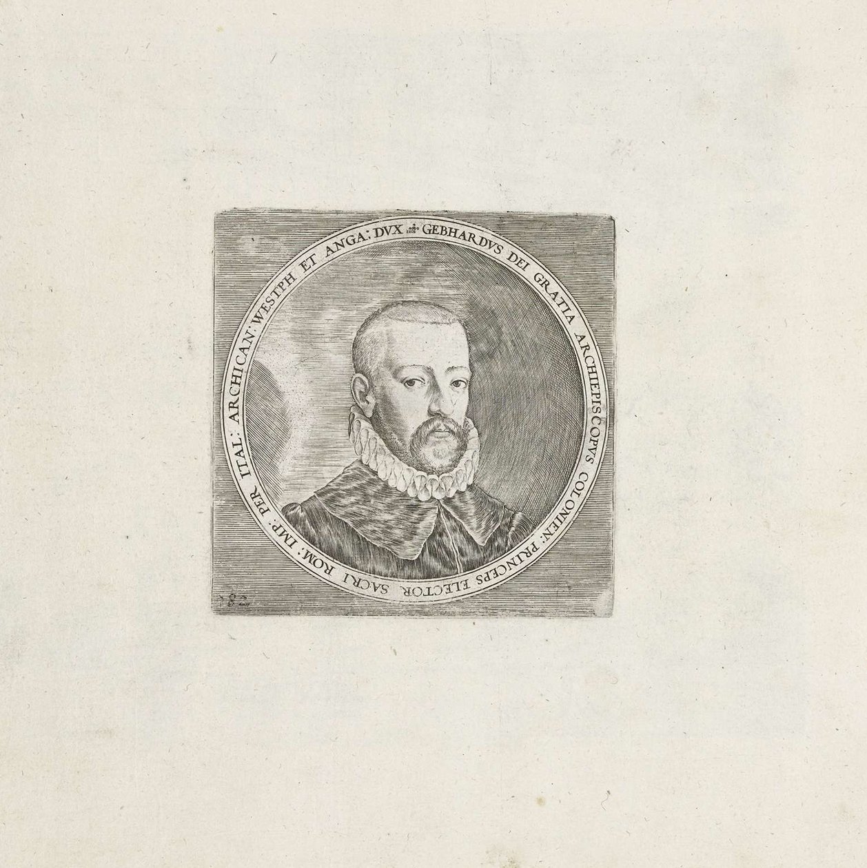 Portrett av Gebhard Truchsess von Waldburg 1547-1601, ca 1580-1585 av Frans Hogenberg