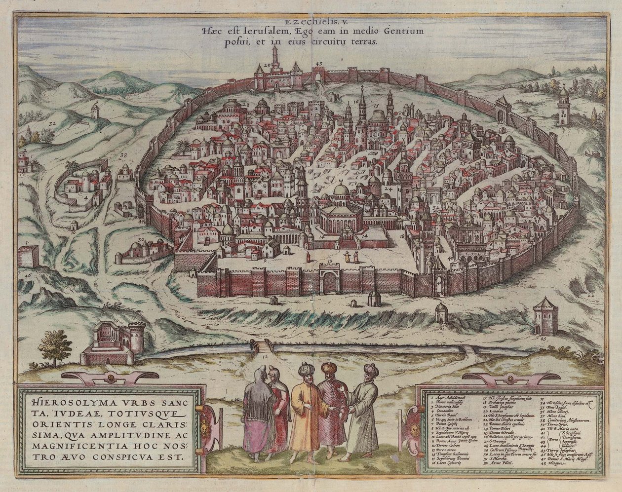 Jerusalem-kartet Fra: Jansson, Jan Kart over de berømte byene i Spania, Amsterdam, 1657, 1657 av Frans Hogenberg