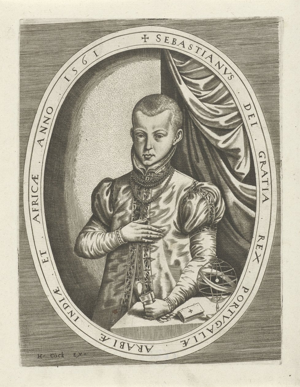 Portrett av Sebastian I av Portugal Portretter av konger, dronninger, prinser og prinsesser (serietittel) av Frans Huys