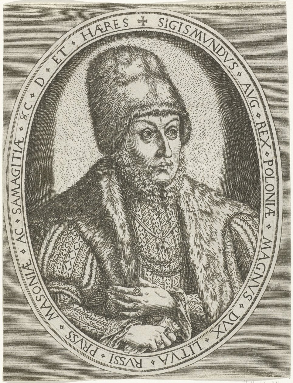 Portrett av Sigismund II august Portretter av konger, dronninger, prinser og prinsesser (serietittel) av Frans Huys