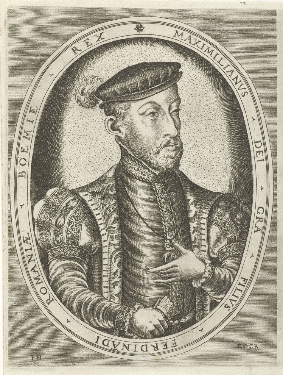 Portrett av keiser Maximilian II Portretter av konger, dronninger, prinser og prinsesser (serietittel) av Frans Huys
