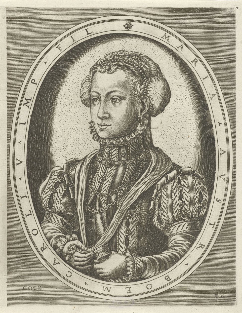 Portrett av dronning Mary av Böhmen Portretter av konger, dronninger, prinser og prinsesser (serietittel) av Frans Huys