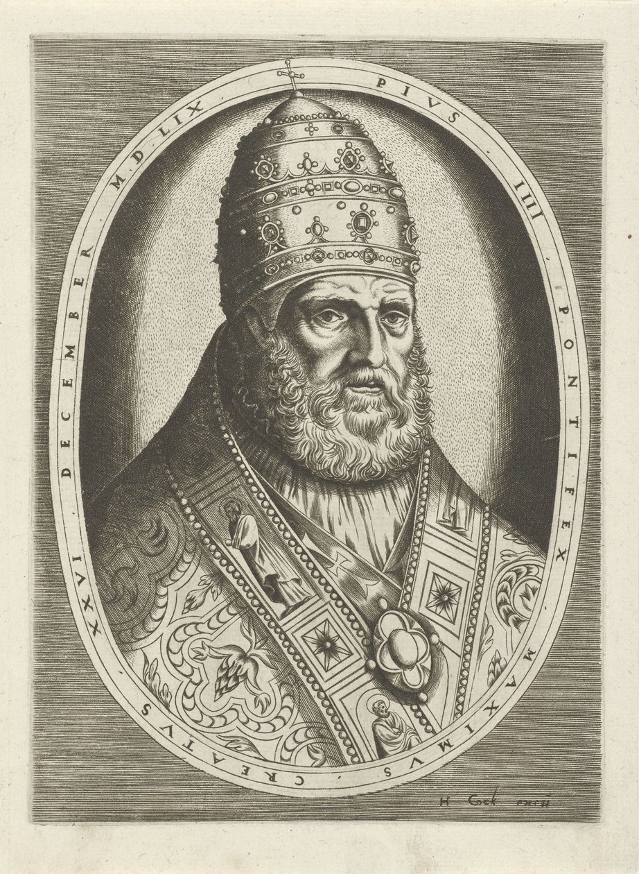 Portrett av pave Pius IV Portretter av konger, dronninger, prinser og prinsesser (serietittel) av Frans Huys