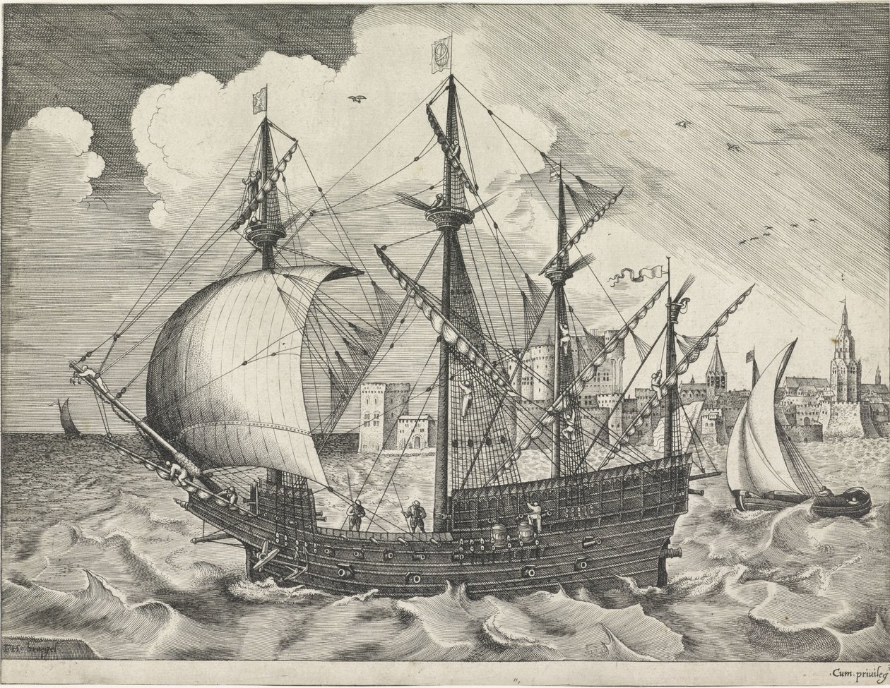 Firemester forlater havnen Seilskip (serietittel) av Frans Huys